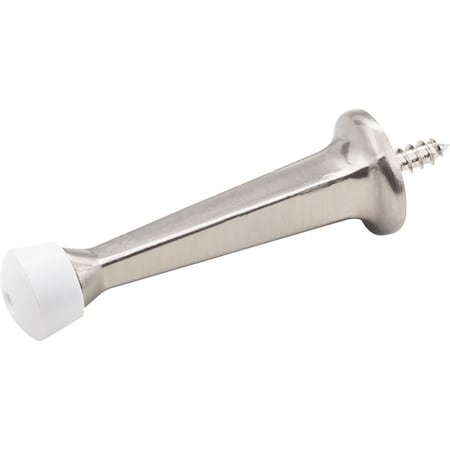 Hardware Resources Solid Door Stop with Fixed Screw Attachment - Satin Nickel DS03-SN